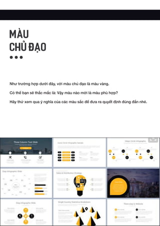 Như trường hợp dưới đây, với màu chủ đạo là màu vàng.
Có thể bạn sẽ thắc mắc là: Vậy màu nào mới là màu phù hợp?
Hãy thử xem qua ý nghĩa của các màu sắc để đưa ra quyết định đúng đắn nhé.
MÀU
CHỦ ĐẠO
 