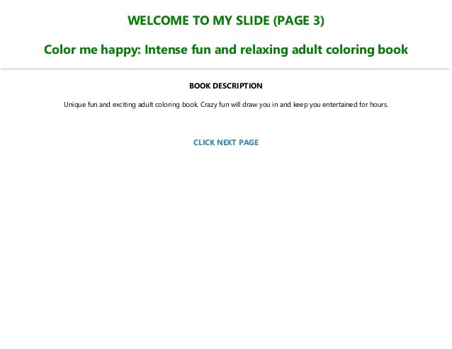 Download Book Color Me Happy Intense Fun And Relaxing Adult Coloring Book