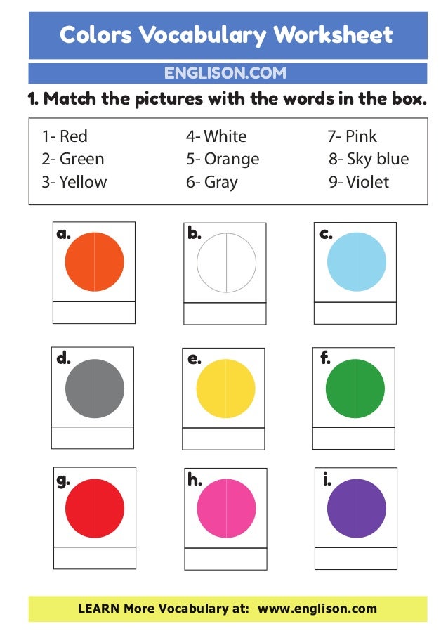 color names worksheet