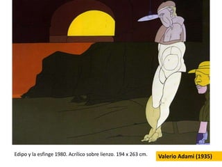 Escultura en un Paisaje 1966. Óleosobrecartón. 122 x 213.4 cm. The Arts Council of Great Britain. Londres. Inglaterra.