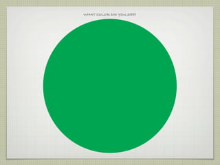 WHAT COLOR DID YOU SEE?
 