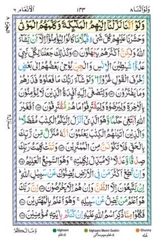 Tajwīdī Qur'ān | Juz 8 | وَلَوْ أَنَّنَا | PDF (القرآن جز ٨) 