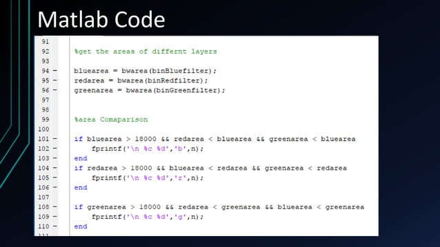 Color Recognition with Matlab Image Processing and Matlab Interfacing ...