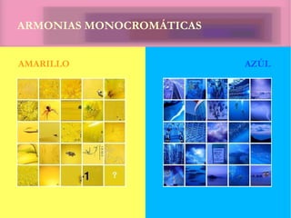 ARMONIAS MONOCROMÁTICAS
AMARILLO AZÚL
 
