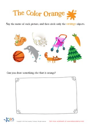 Learning colors for children - Orange