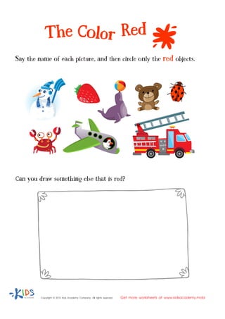 Learning Red Color Learning colors for children - Red | PDF