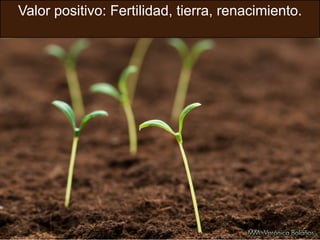 Valor positivo: Fertilidad, tierra, renacimiento.
 