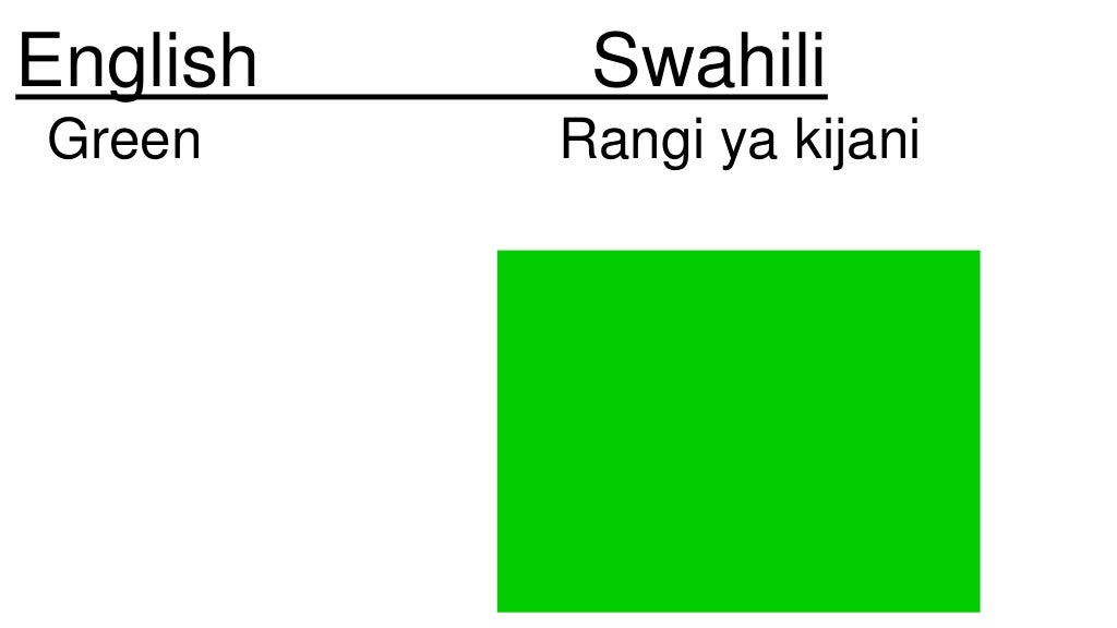 Colors in Swahili.