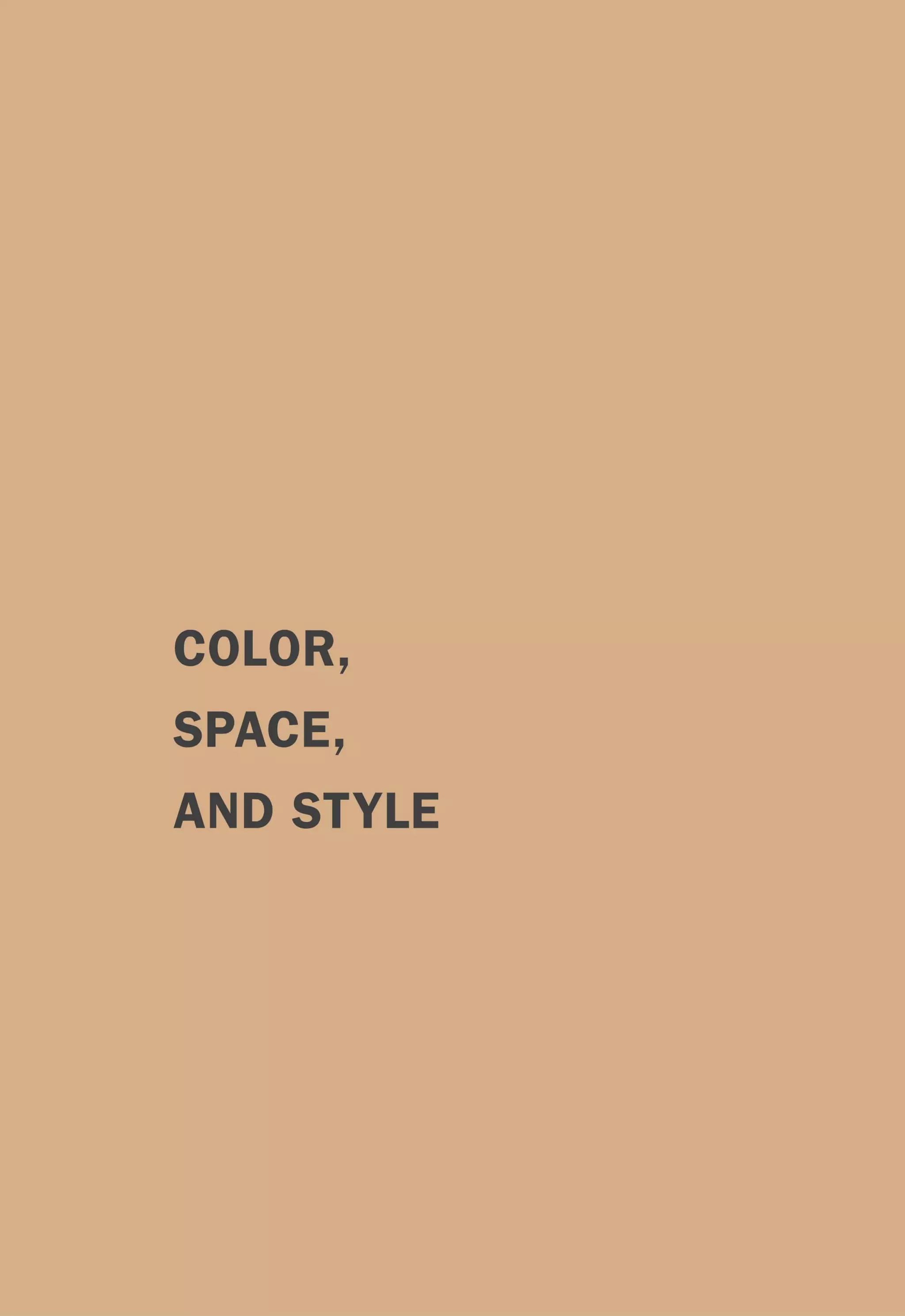 COLOR,
SPACE,
AND STYLE
 