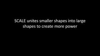 SCALE unites smaller shapes into large
shapes to create more power
 