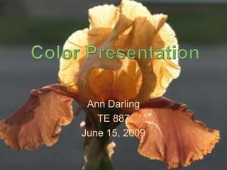 Ann Darling TE 887 June 15, 2009 Color Presentation 