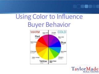 Using Color to Influence
Buyer Behavior
 