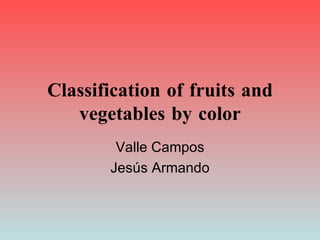 Classification of fruits and vegetables by color Valle Campos Jesús Armando 