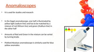 COLOR VISION AND IT'S ABNORMALITIES OPHTHALMOLOGY | PPTX