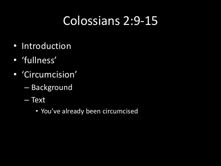 Colossians 2 Vv 9 15