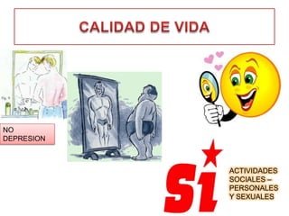 NO
DEPRESION

ACTIVIDADES
SOCIALES –
PERSONALES
Y SEXUALES

 