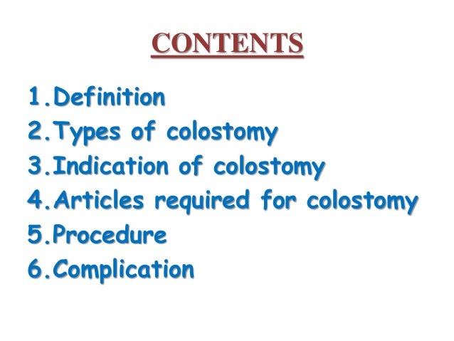 Colostomy Care
