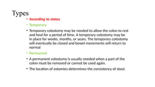 nursing management among ostomates colostomy care | PPTX