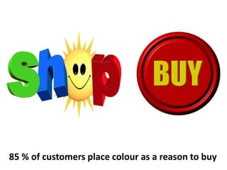 85 % of customers place colour as a reason to buy
 