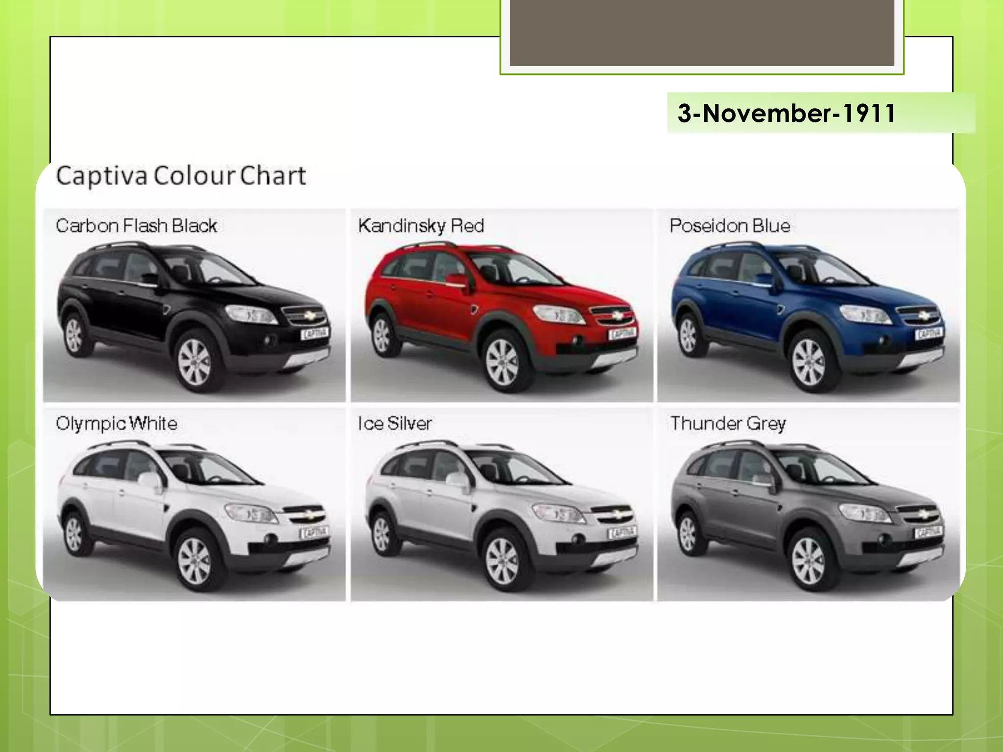 Chevrolet Captiva
3-November-1911
 