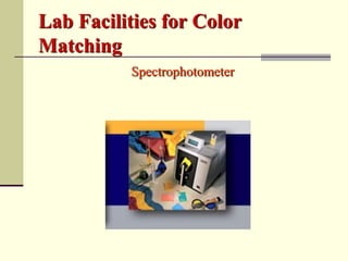 Lab Facilities for Color
Matching
          Spectrophotometer
 