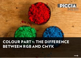COLOUR PART 1: THE DIFFERENCE
BETWEEN RGB AND CMYK
 