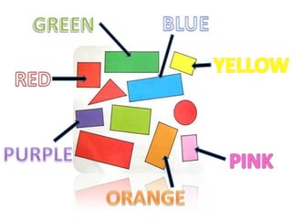 BLUE GREEN YELLOW RED PURPLE PINK ORANGE 