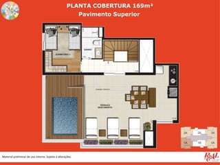 PLANTA COBERTURA 169m²
                                                            Pavimento Superior




Material preliminar de uso interno. Sujeito a alterações.
 