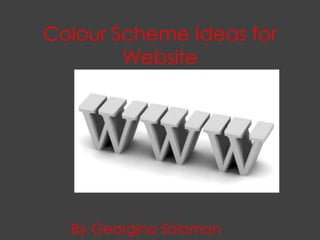 Colour Scheme Ideas for
        Website




  By Georgina Solomon
 