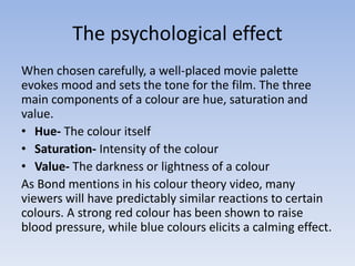 Colour schemes in films | PPTX