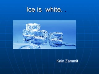 Ice is  white.  .   Kain Zammit  
