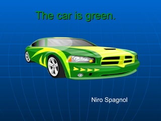 The car is green.  Niro Spagnol  