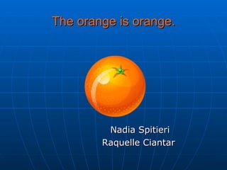 The orange is orange. Nadia Spitieri Raquelle Ciantar  