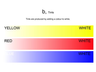 Tints Adding White Colour Theory | PPT