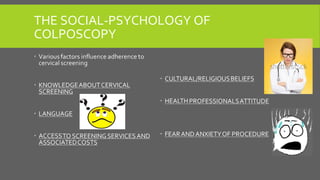 THE SOCIAL-PSYCHOLOGY OF
COLPOSCOPY
 