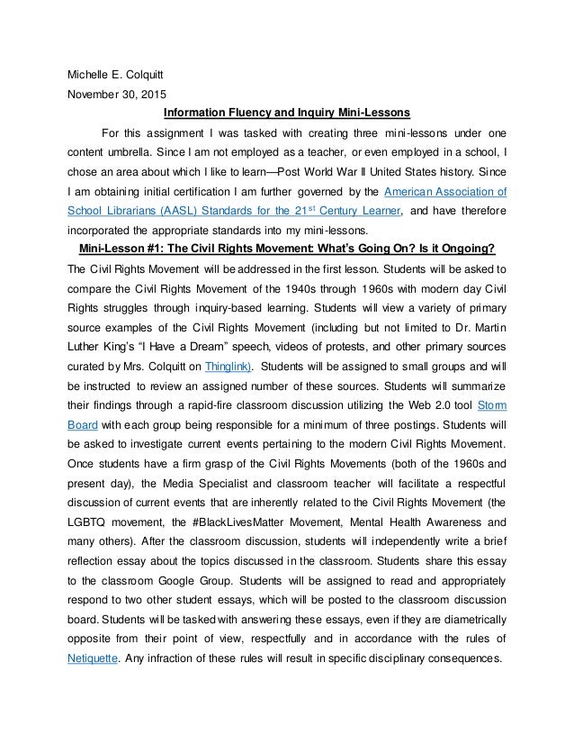 michelle colquitt mini lesson outline lesson outline