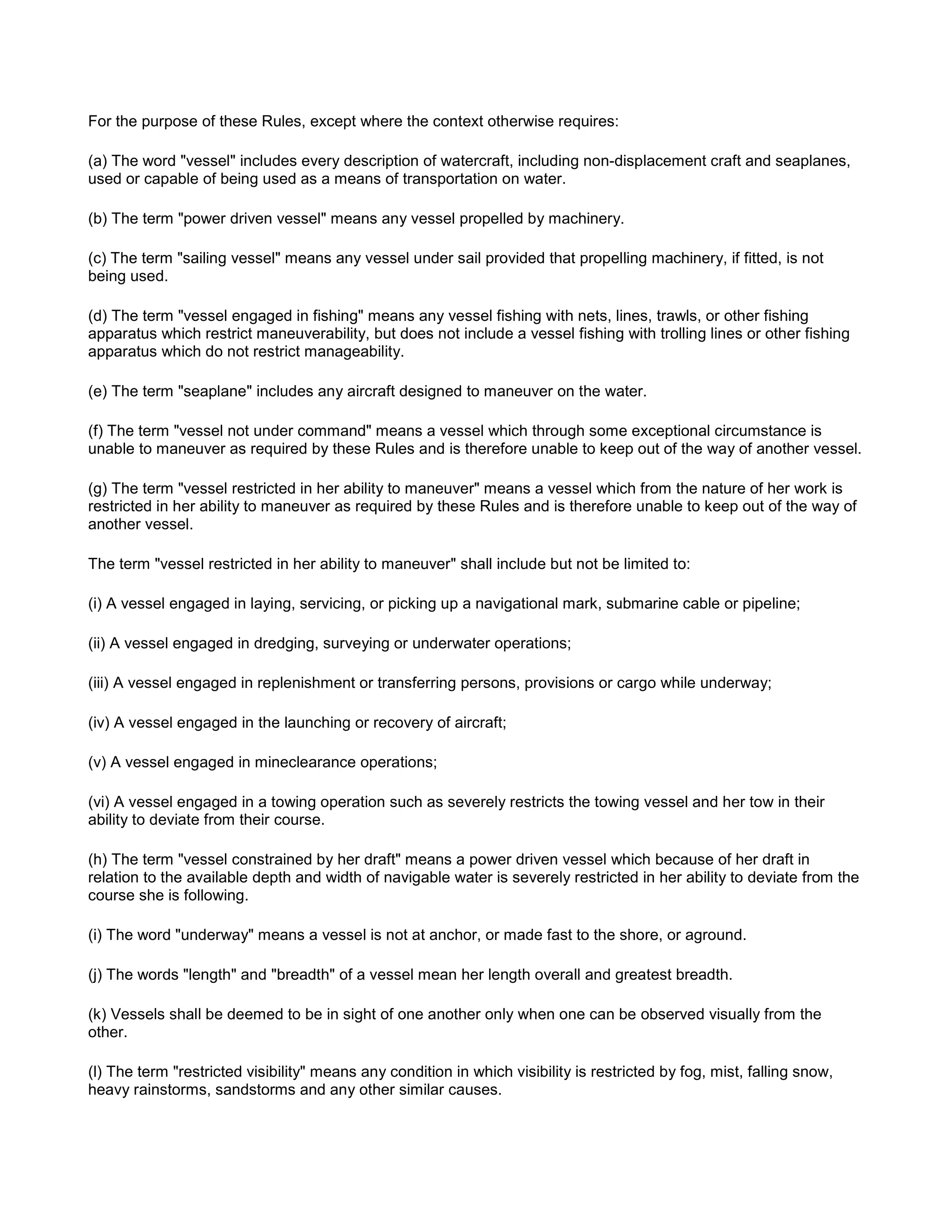 COLREGS The Rules of the Road - COLREGS The Rules of the Road | PDF