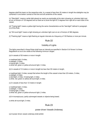 Colregs Rules.pdf COLREGS The Rules of the Road - COLREGS The Rules of the Road | PDF