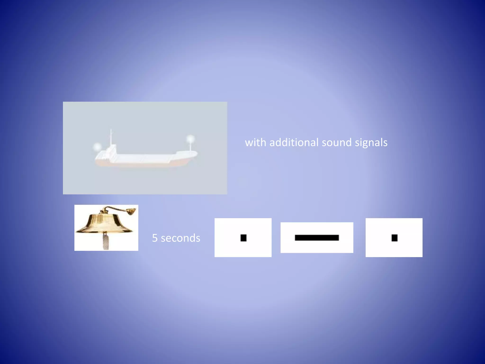 5 seconds
with additional sound signals
 