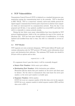 Report on TCP vulnerabilities | PDF