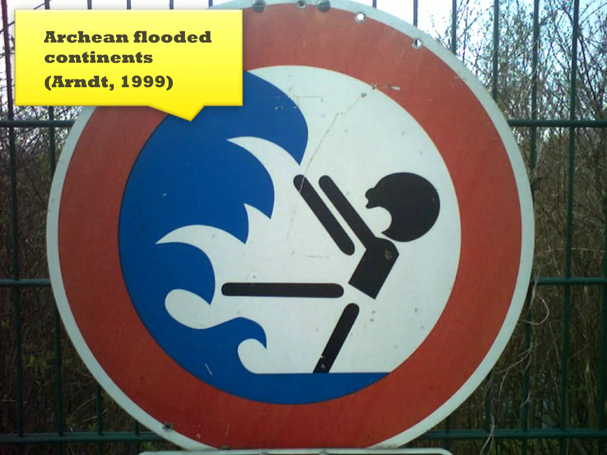 Archean flooded
continents
(Arndt, 1999)
 