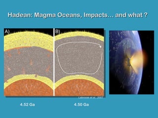 Hadean: Magma Oceans, Impacts… and what ?




                     Labrosse et al., 2007

   4.52 Ga         4.50 Ga
 