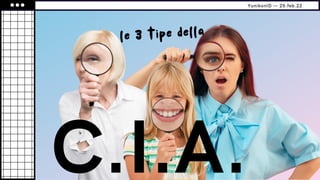 C.I.A.
YunikonID — 25.feb.22
le 3 tipe della
 