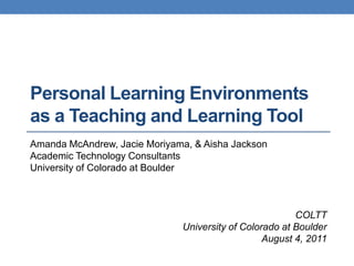 PLEs as Teaching and Learning Method | PPT