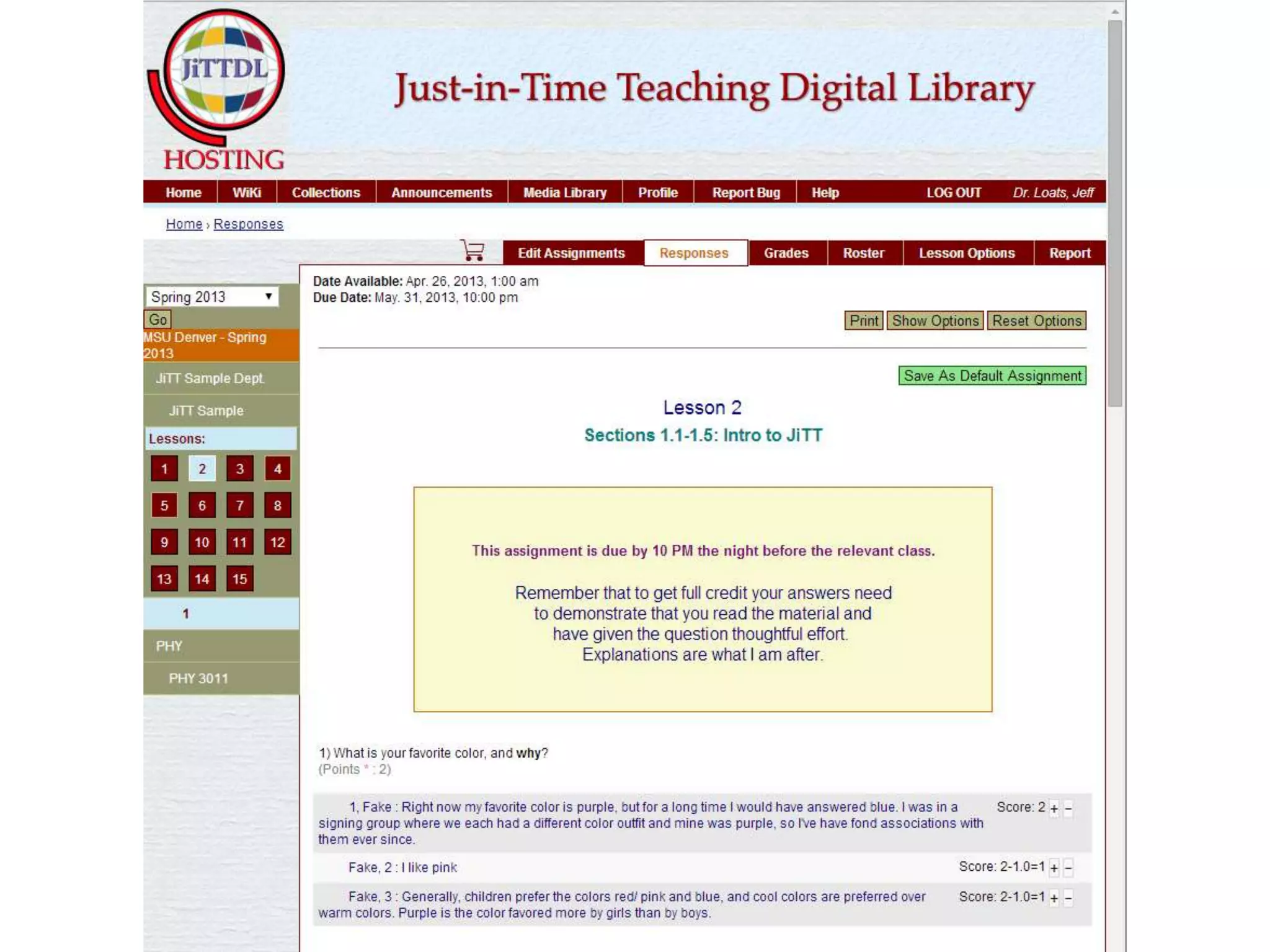 COLTT 2015 - Just-in-Time Teaching - Part 1 - Aug 2015