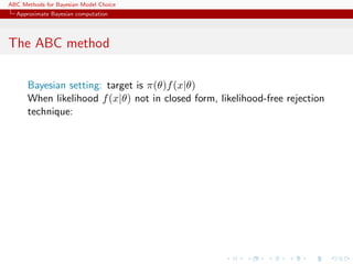Columbia workshop [ABC model choice] | PDF