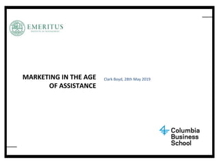 Columbia Business School Webinar - Marketing in the Age of Assistance