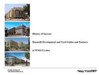 History of Success- Donatelli Development and Torti Gallas and Partners at WMATA sites 