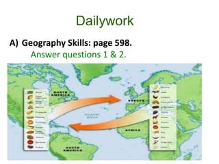 Dailywork
A) Geography Skills: page 598.
Answer questions 1 & 2.
 