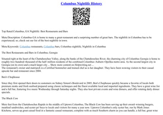 Columbus Nightlife History  PPT